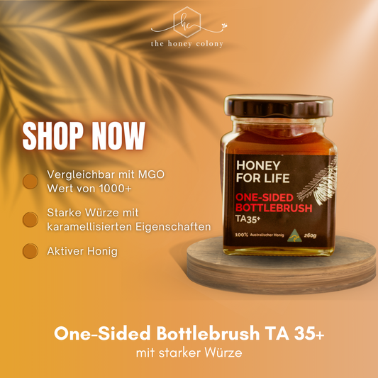 One-Sided Bottle Brush - Monofloraler Bottle Brush Honig (vergleichbar mit MGO Wert von 1000+)
